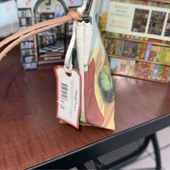 Cavallini & Co. San Francisco Library Print Vintage Cotton Leather Pouch - Picture 3 of 9